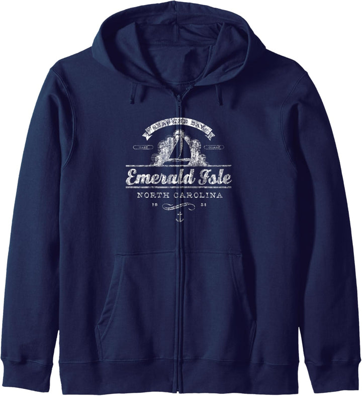 Segelboot-T-Shirt Emerald Isle Vintage-T-Shirt im maritimen Stil Kapuzenjacke