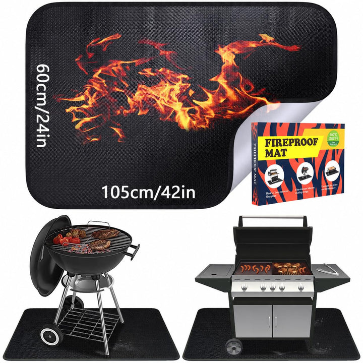 Feuerfeste Unterlage | 60×105cm Faltbare Hitzeschutzmatte | Bodenschutzmatte | Grillmatten | Bodenma