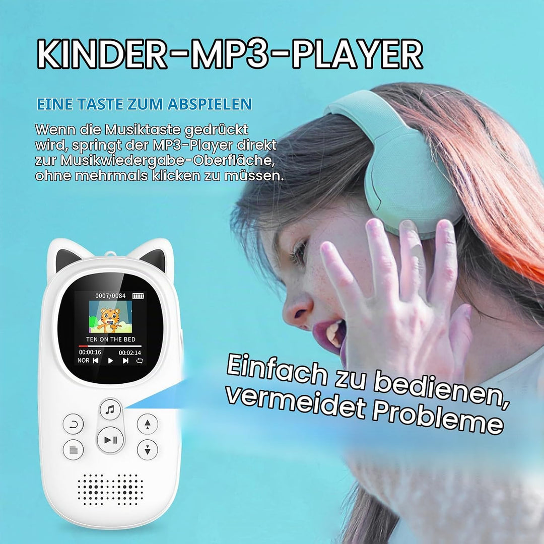 32GB MP3-Player mit Bluetooth 5.0, Oilsky Kinder MP3 Player mit Kopfhörer, 750mAh Tragbarem Sport Mp