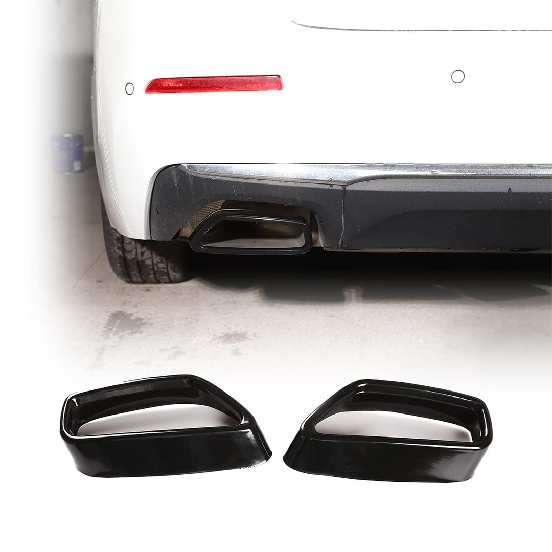 Schwarze Edelstahl-Rohr-Auspuffausgänge, Endrahmen-Verkleidung, 2 Stück, für BMW 5er-Serie G30 G38 2