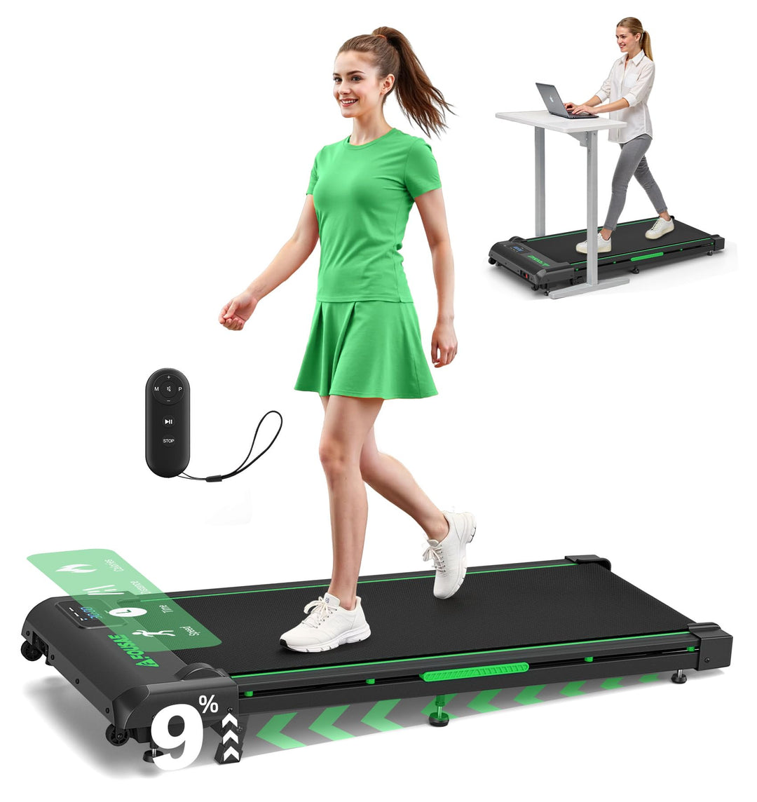 Walking Pad, 1-10 km/h Laufband für Zuhause mit 9% Steigung, 2.5HP Walking Machine mit LED-Anzeige,