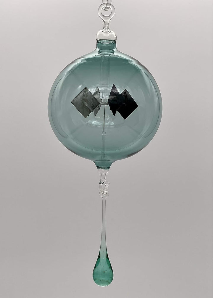 Lichtmühle Radiometer Transparent Glas Handarbeit hängend mit Tropfen