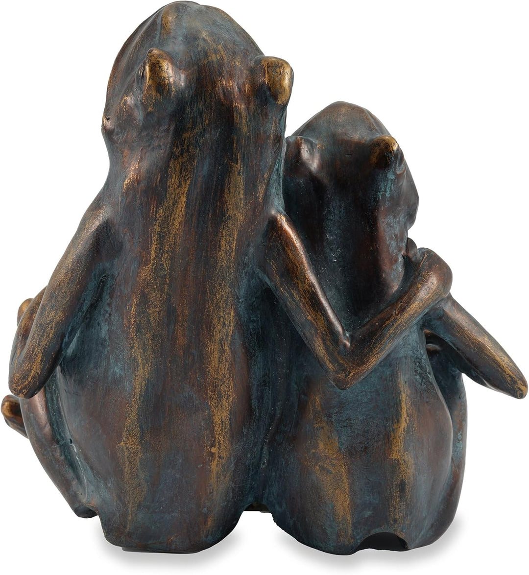 Wasserspeier Figur Froschpaar aus Kunststein - (L x B x H): ca. 200 x 150 x 220 mm - Schlauchanschlu
