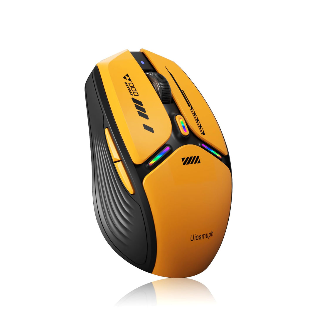 Uiosmuph G19 Bluetooth Maus, LED Bluetooth Funkmaus (Tri-Mode: BT 5.1/5.0+2.4G), Batteriestand sicht
