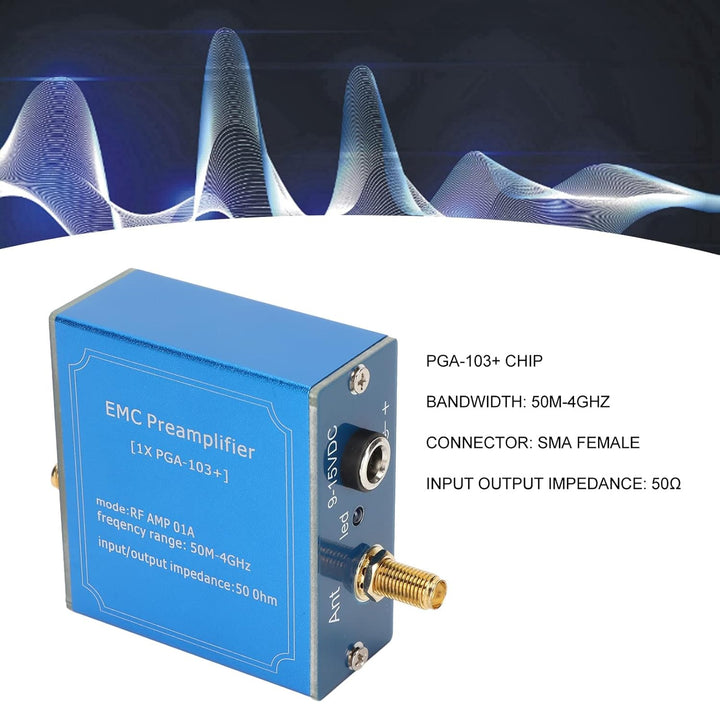 Annadue PGA-103+ EMV-Vorverstärker, Ultralinearer, Rauscharmer Monolithischer Verstärker, DC 9–15 V,