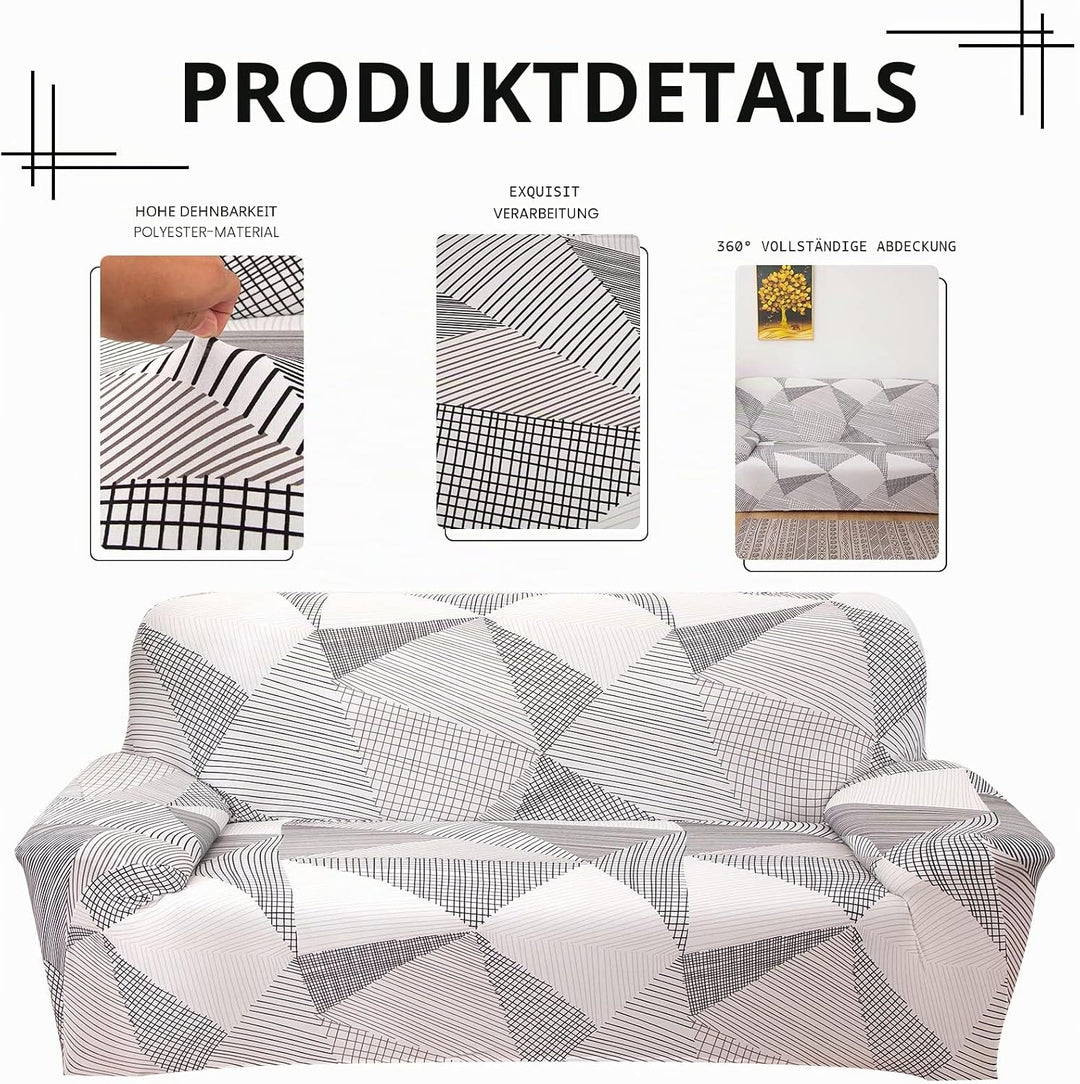 Lydevo Sofabezug 2 Sitzer Stretch Sofahusse Elastischer Sofabezug Spandex Sofa Überzug mit 2 Kissenb