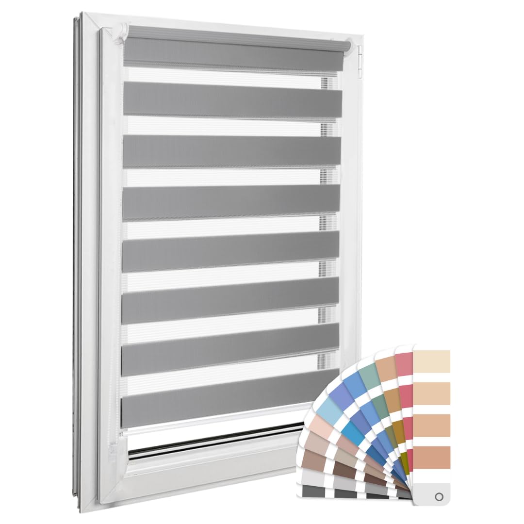 Home-Vision® DuoRollo Klemmfix, Doppelrollo ohne Bohren mit Klämmträgern, Rollos für Fenster und Tür