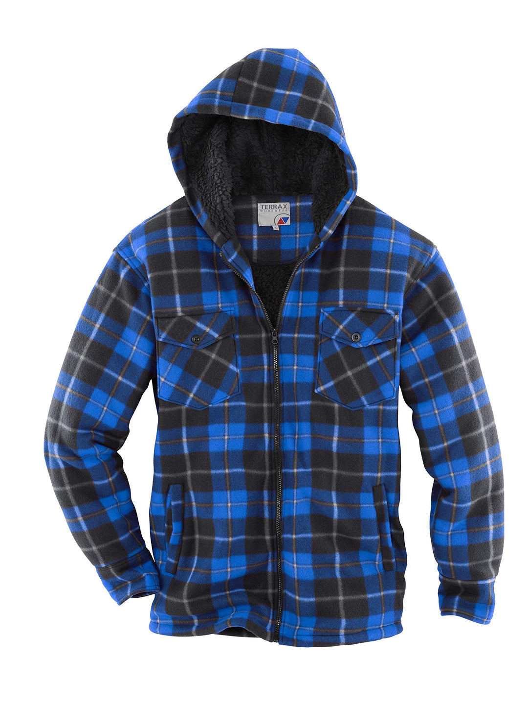 TERRAX Workwear Bekleidung Thermohemd mit Teddy schwarz/rot L Schwarz/Royal, L Schwarz/Royal