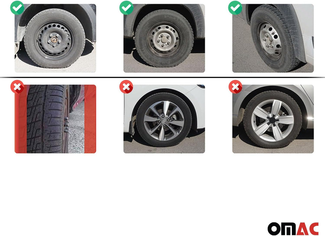 OMAC Radkappen Radblenden Radzierblenden Set 16" Zoll Kompatibel mit Auto KFZ PKW ABS | Radzierblend