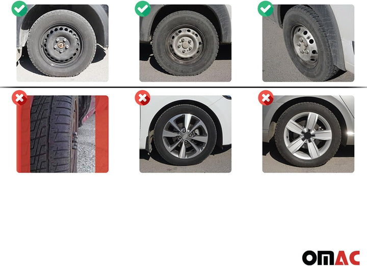 OMAC Radkappen Radblenden Radzierblenden Set 16" Zoll Kompatibel mit Auto KFZ PKW ABS | Radzierblend