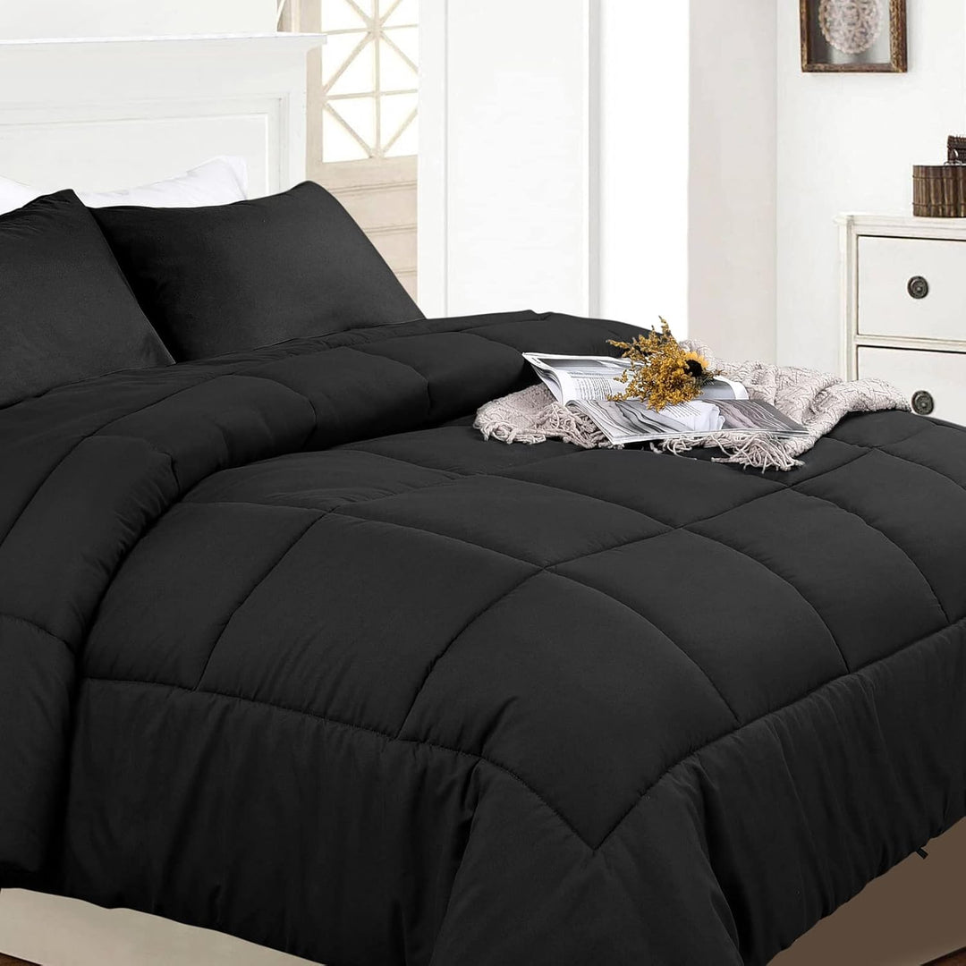 PHF Flauschige Bettdecke 200x200cm, Atmungsaktive Ganzjahresdecke 300GSM Füllung, Super Weich Steppd