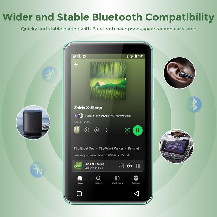 innioasis 16 GB MP3-Player mit Bluetooth und WLAN, MP3-Player, Apple Music, 4 Zoll Touchscreen, Andr