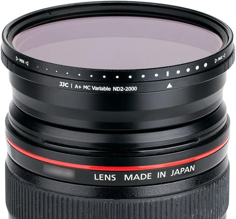 JJC 49 mm Variabler ND-Filter (ND2 - ND2000), Verstellbarer Graufilter, 18-lagige Beschichtung, HD o