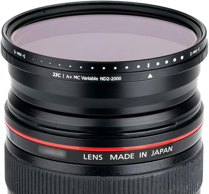 JJC 49 mm Variabler ND-Filter (ND2 - ND2000), Verstellbarer Graufilter, 18-lagige Beschichtung, HD o