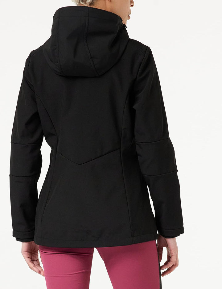 CMP Damen Damen-softshelljacke mit Abnehmbarer Kapuze WOMAN JACKET ZIP HOOD, Schwarz