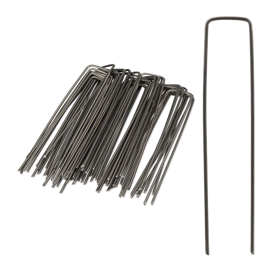 Relaxdays 500er Set Bodenanker, Angeschrägte Enden, Zum Einschlagen, Unkrautvlies, 15 cm lang, 2 mm