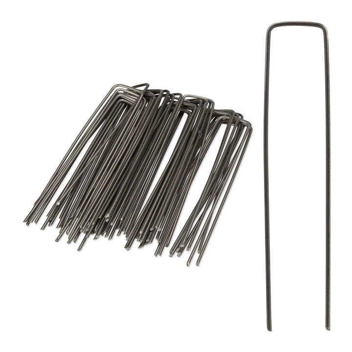 Relaxdays 500er Set Bodenanker, Angeschrägte Enden, Zum Einschlagen, Unkrautvlies, 15 cm lang, 2 mm