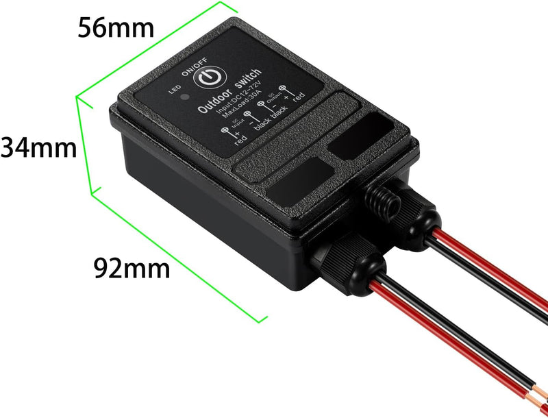 ZHOFONET 12v Funkschalter,IP65 Wasserdicht Fernschalter mit 4900ft Langstrecken,DC 12V/24V/48V/72V/4
