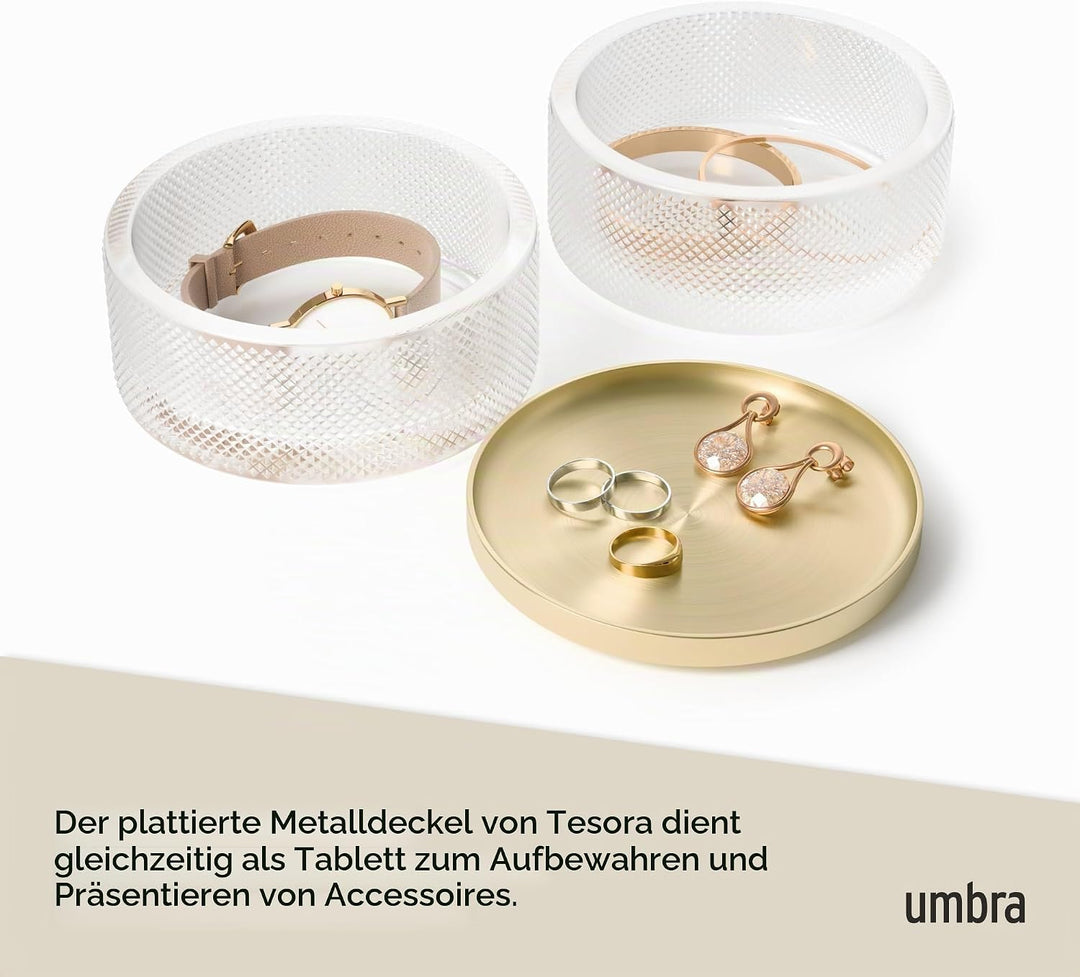 Umbra Tesora Schmuckkasten – Stapelbare Schmuckdose zur Aufbewahrung und Ablage von Ringen, Ohrringe