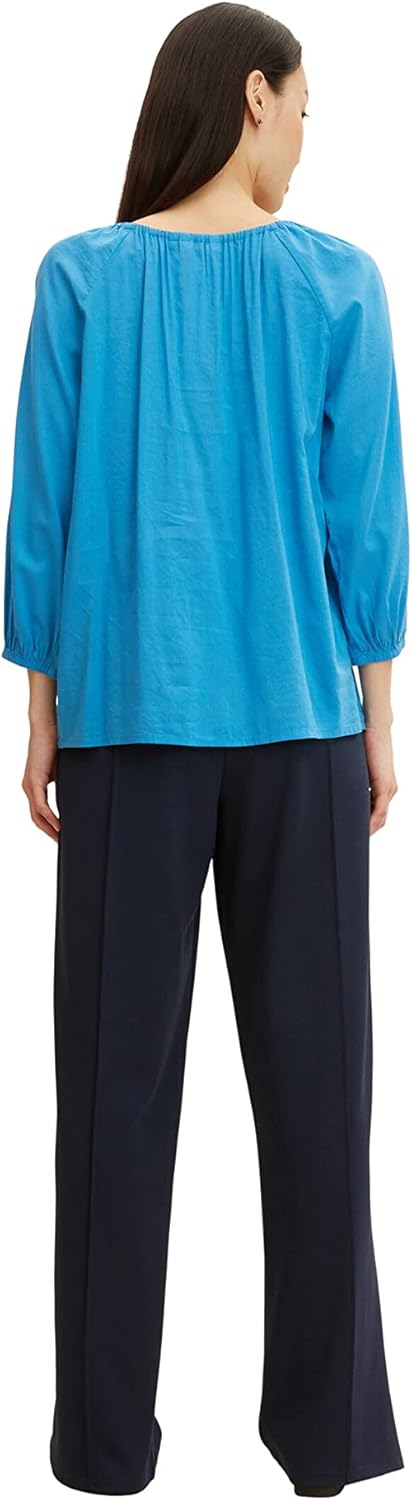 TOM TAILOR Damen Tunica Bluse, 30095 - Sublime Teal Blue