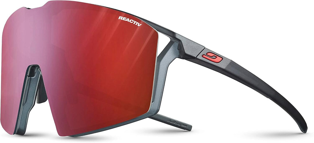 Julbo Unisex Edge Sunglasses Einheitsgrösse Schwarz Durchscheinend / Orange, Einheitsgrösse Schwarz