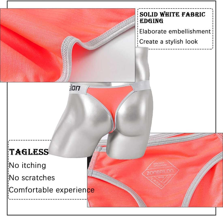 BIATWOWR Herren String Tanga Sexy Slips Unterwäsche Männer mit Weichem und Bequemem Stoff Viel Platz