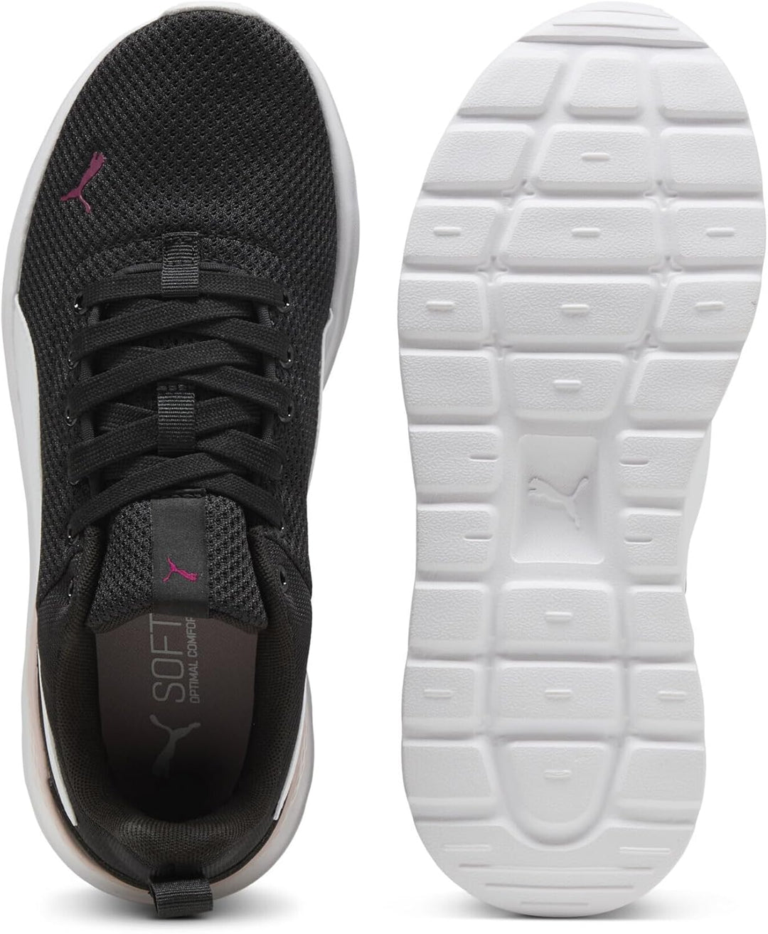 PUMA Unisex Anzarun Lite Sneaker 36 EU Black White Berry Pink, 36 EU Black White Berry Pink