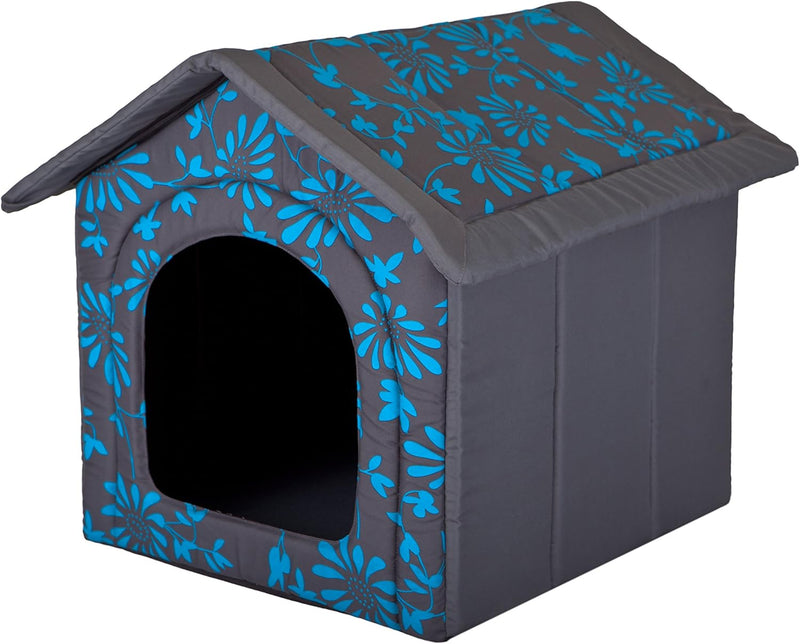 Hobbydog R3 BUDNKW6 Doghouse R3 52X46 cm Blue Flowers, M, Blue, 1.1000000000000001 kg