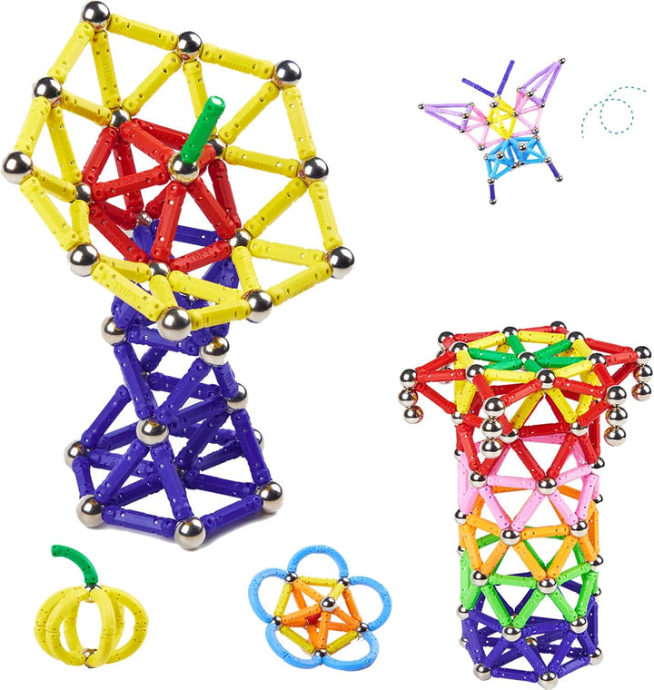 morkka 136 Stücke Puzzle Magnetische Bausteine Spielzeug Magnet BAU Bauen Kit Montessori Bildung Spi