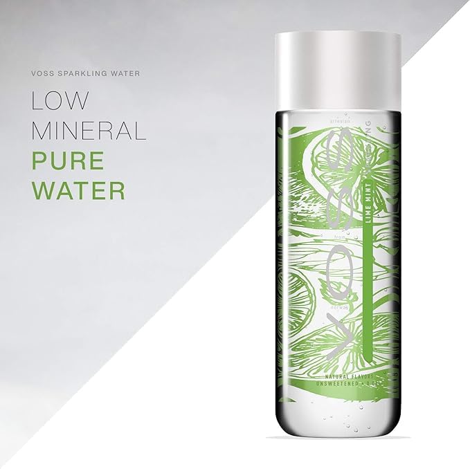 Voss Artesische Lime Mint Sparkling nach Honig Wasser (375 ml) Glas Flasche – 12 Pack Lime Mint 375