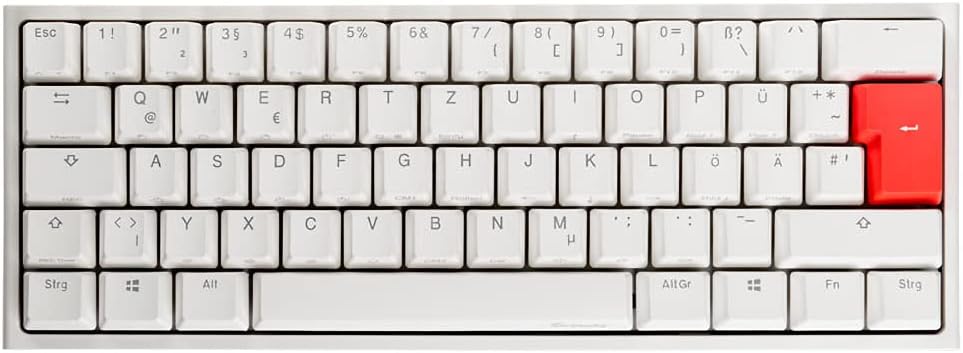 Ducky One 2 Mini Gaming Tastatur, MX-Blue, RGB-LED, weiss