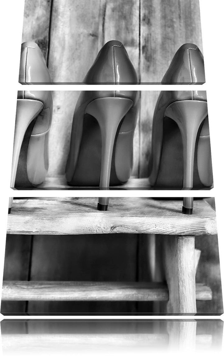 Pixxprint Bunte High Heels als Leinwandbild | Grösse: 3 Teilig (120x80) | Wandbild| Kunstdruck | fer
