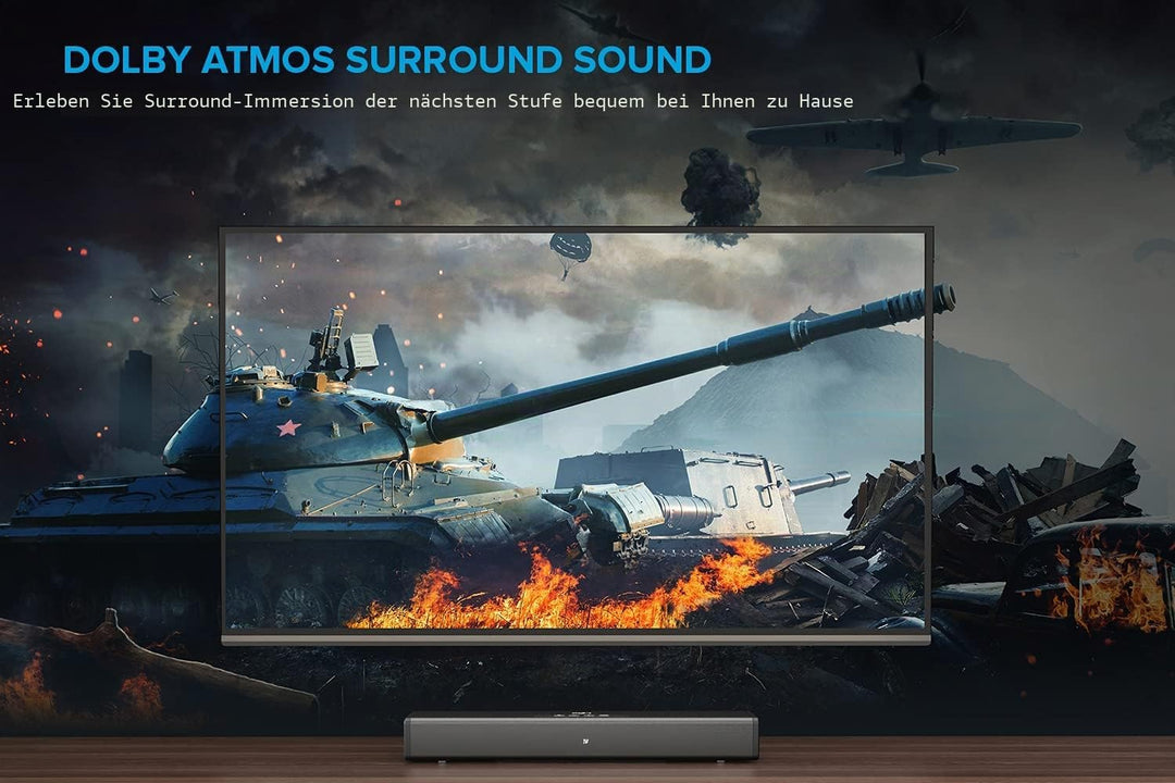 CREATIVE Stage 360 2.1 Soundbar mit Subwoofer für TV, PC, Desktop mit Dolby Atmos, Surround Sound,