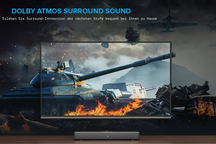 CREATIVE Stage 360 2.1 Soundbar mit Subwoofer für TV, PC, Desktop mit Dolby Atmos, Surround Sound,