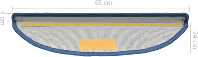 15 STK. Treppenmatten Blau 65x24x4 cm Treppenstufen Matten Modern Stufenteppich Treppenstufen Antiru