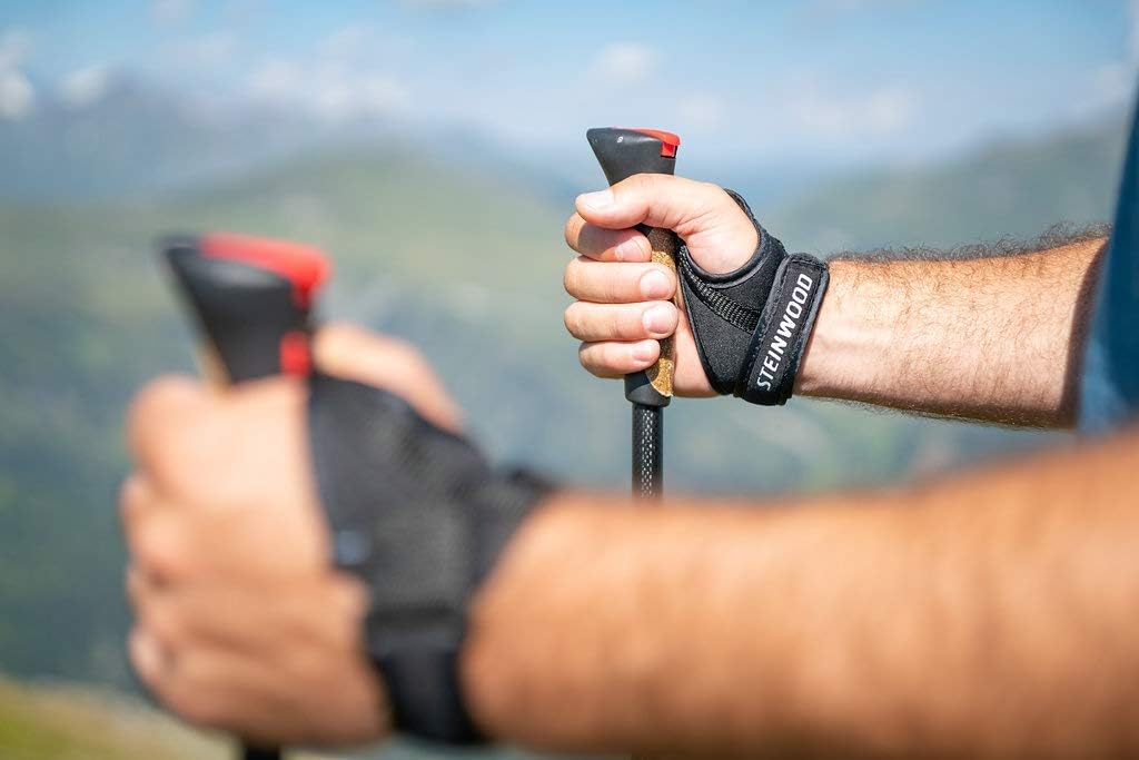 Steinwood Premium 100% Carbon Nordic Walking Stöcke verstellbar mit Teleskop und Klemmverschluss mit