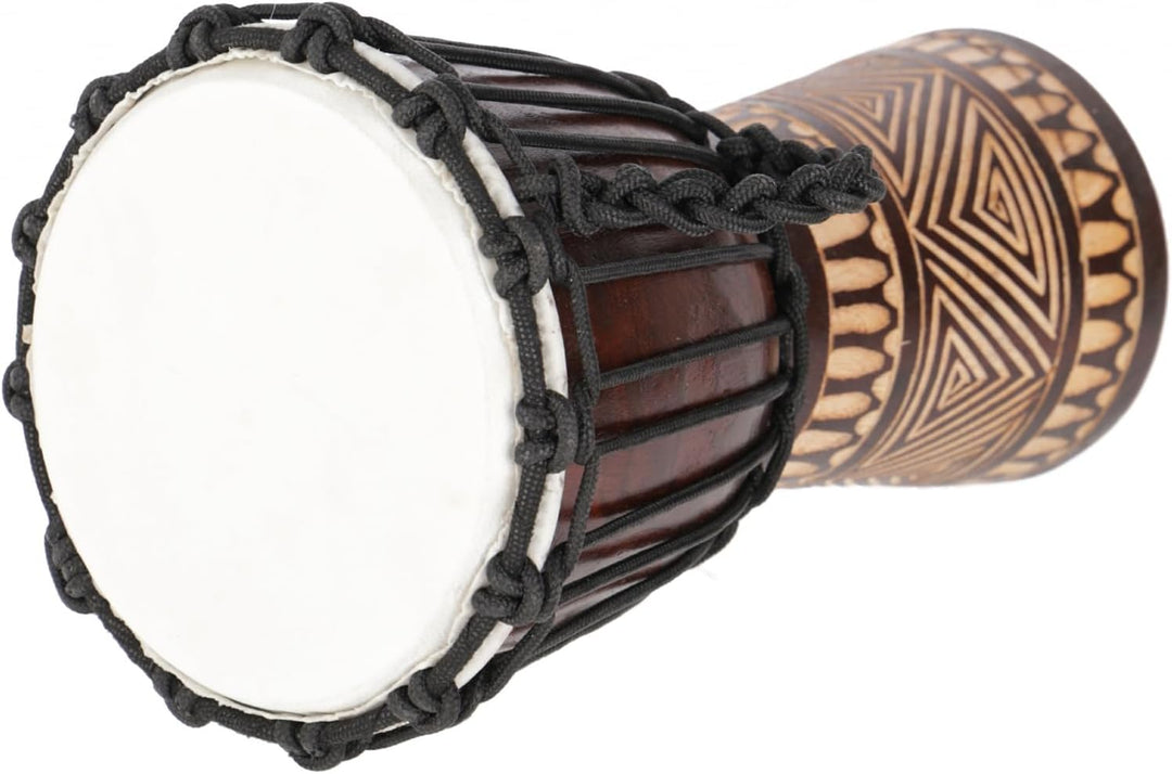 GURU SHOP Holztrommel, Percussion Rhythmus Klang Instrument, (Djembe) mit Schnitzereien in Verschied