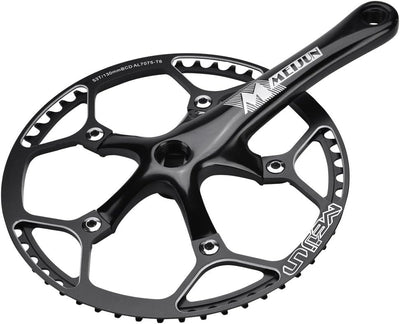 Tbest Fahrrad kurbelgarnitur Singlespeed Crankset 53T Mountainbike Fixed Gear Tretkurbel Aluminiumle