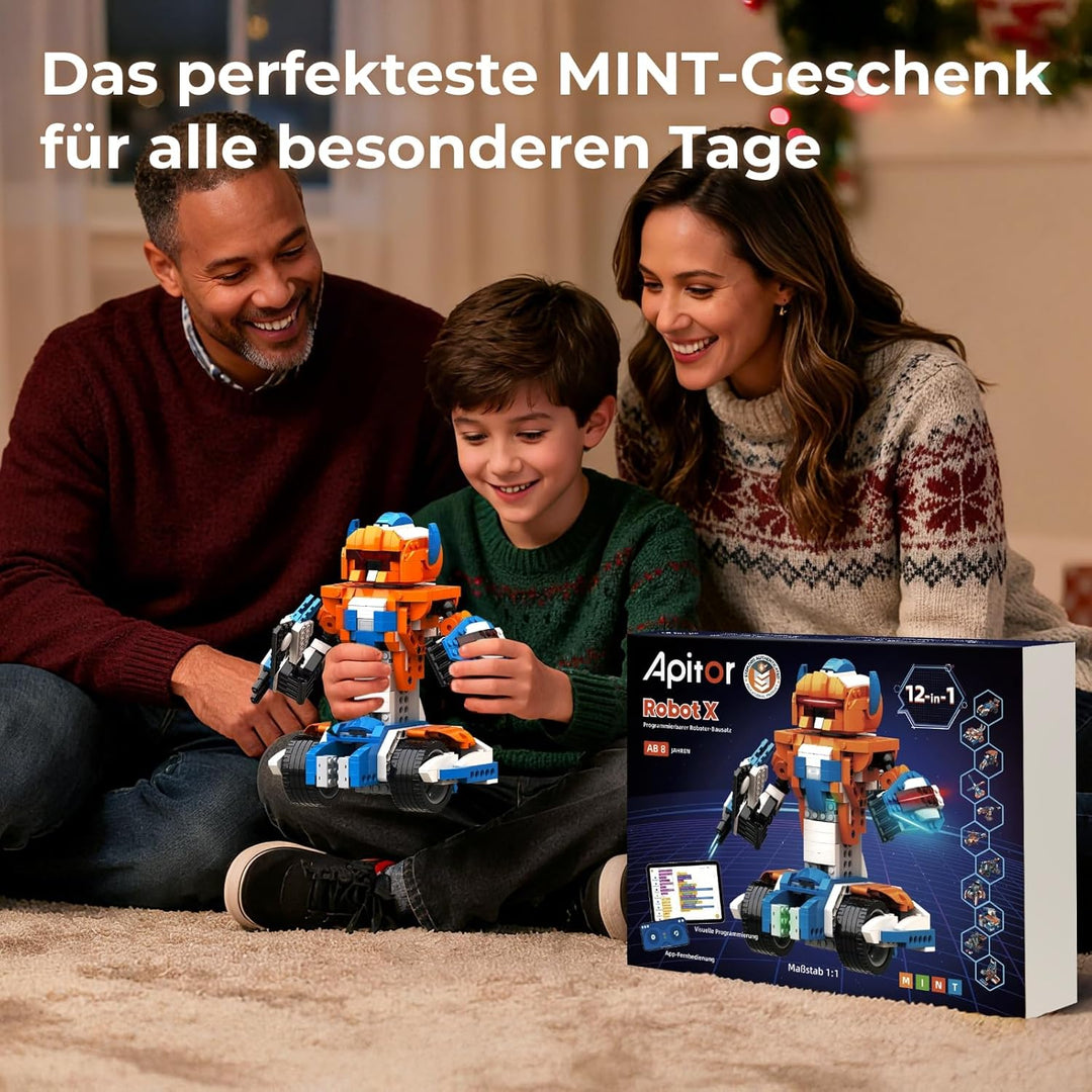 Robot X, Roboter-Set, STEM-Spielzeug für Kinder, 12-in-1, App-gesteuertes DIY-Bildungs-Codierspielze