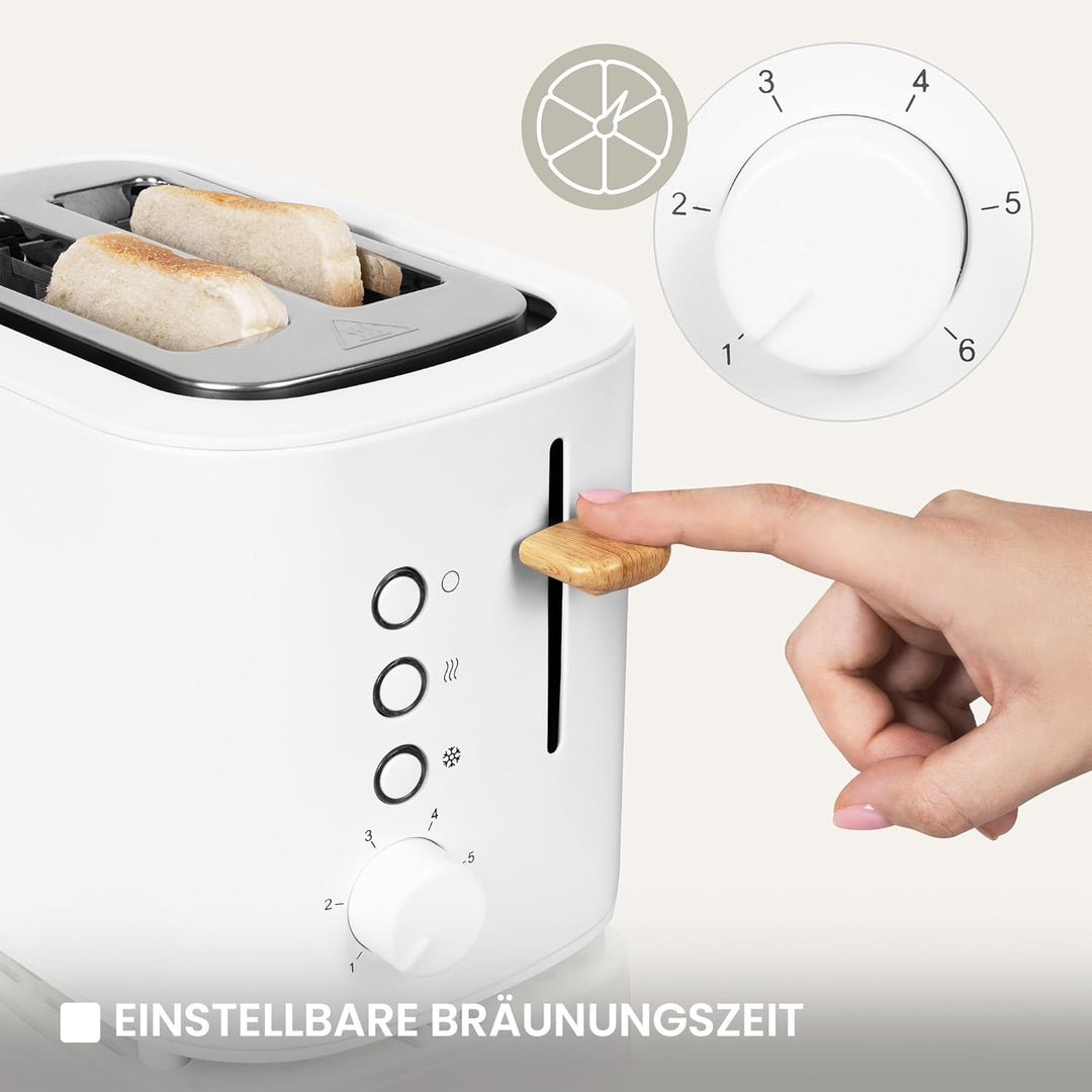 ZEEGMA TOSTEE 2-Scheiben-Toaster, Leistung 820 W, Auftau-, Aufwärm- und Stoppmodus, Krümelfach, Zeit