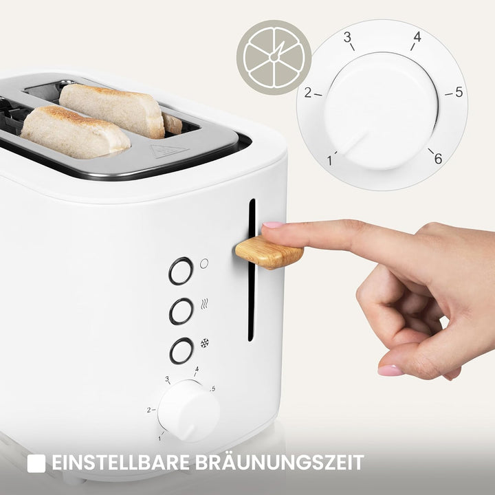 ZEEGMA TOSTEE 2-Scheiben-Toaster, Leistung 820 W, Auftau-, Aufwärm- und Stoppmodus, Krümelfach, Zeit