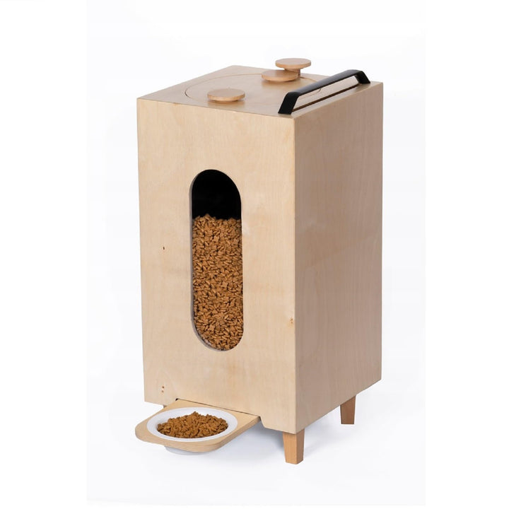 QLS Trockenfutterspender 20L für Katzen Hunde Futterspender Futterautomat mit Schale Tiere 60 x 30 x