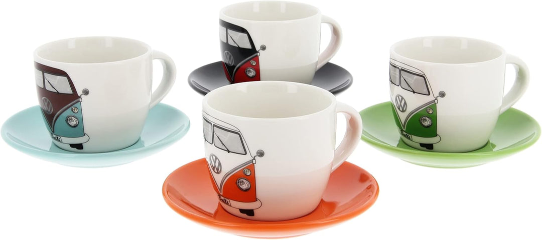 BRISA VW Collection - Volkswagen Keramik Espresso-Tassen-Kaffee-Tee-Cappuccino-Set im T1 Bulli Bus D