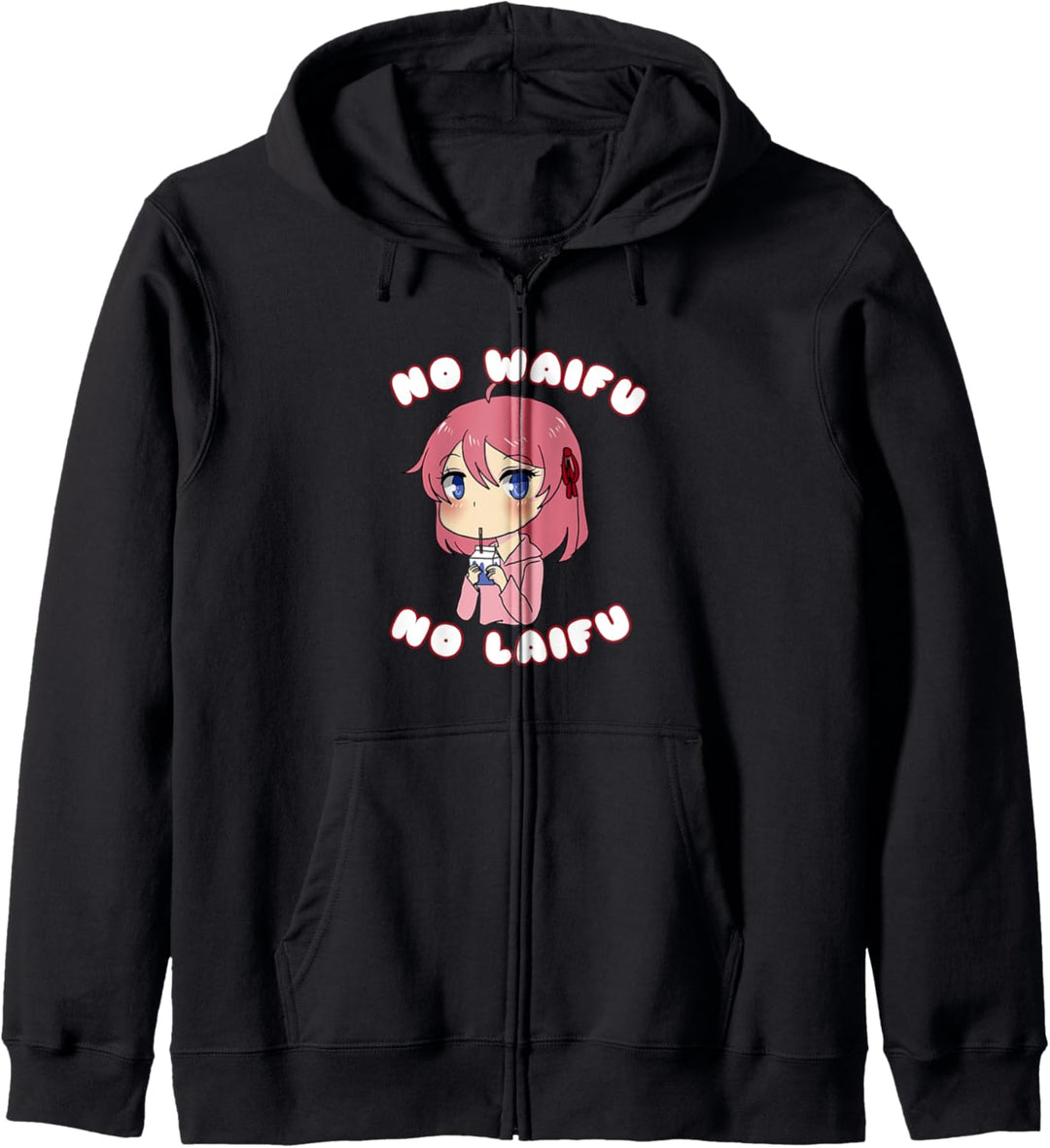 No Waifu No Laifu Japanese Anime Girl Milk Carton Kapuzenjacke