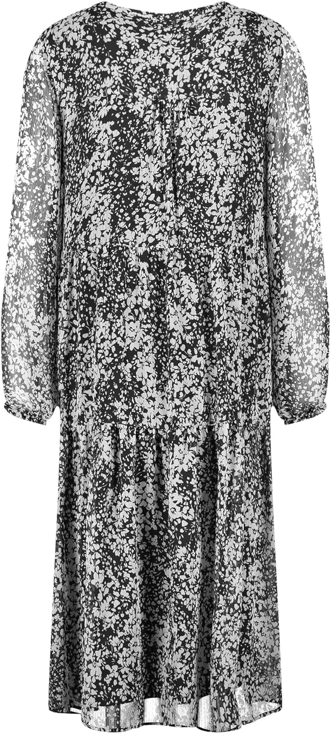 Gerry Weber Damen Kleid Gewebe 38 Schwarz/Ecru/Weiss Druck, 38 Schwarz/Ecru/Weiss Druck