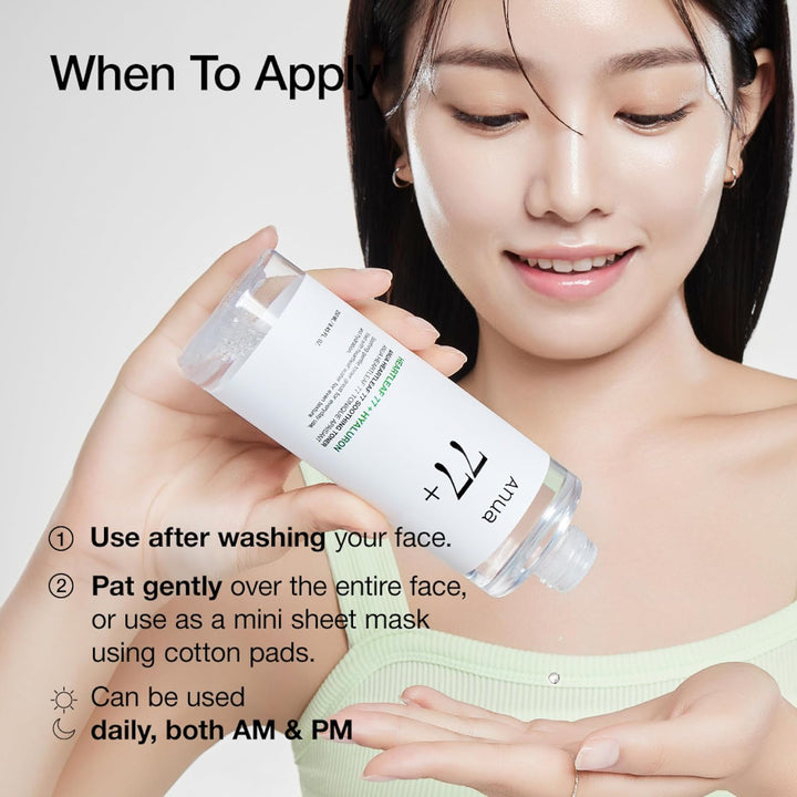 ANUA Heartleaf 77% beruhigender Toner I pH 5,5 Problemheilung, beruhigende Haut, erfrischend, feucht
