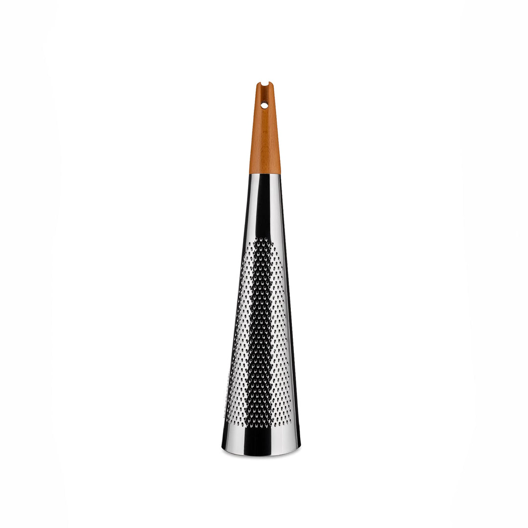 Alessi "TODO" Riesengrosse Reibe für Käse und Muskatnuss aus Edelstahl und Holz, silber, 46cm, RS08