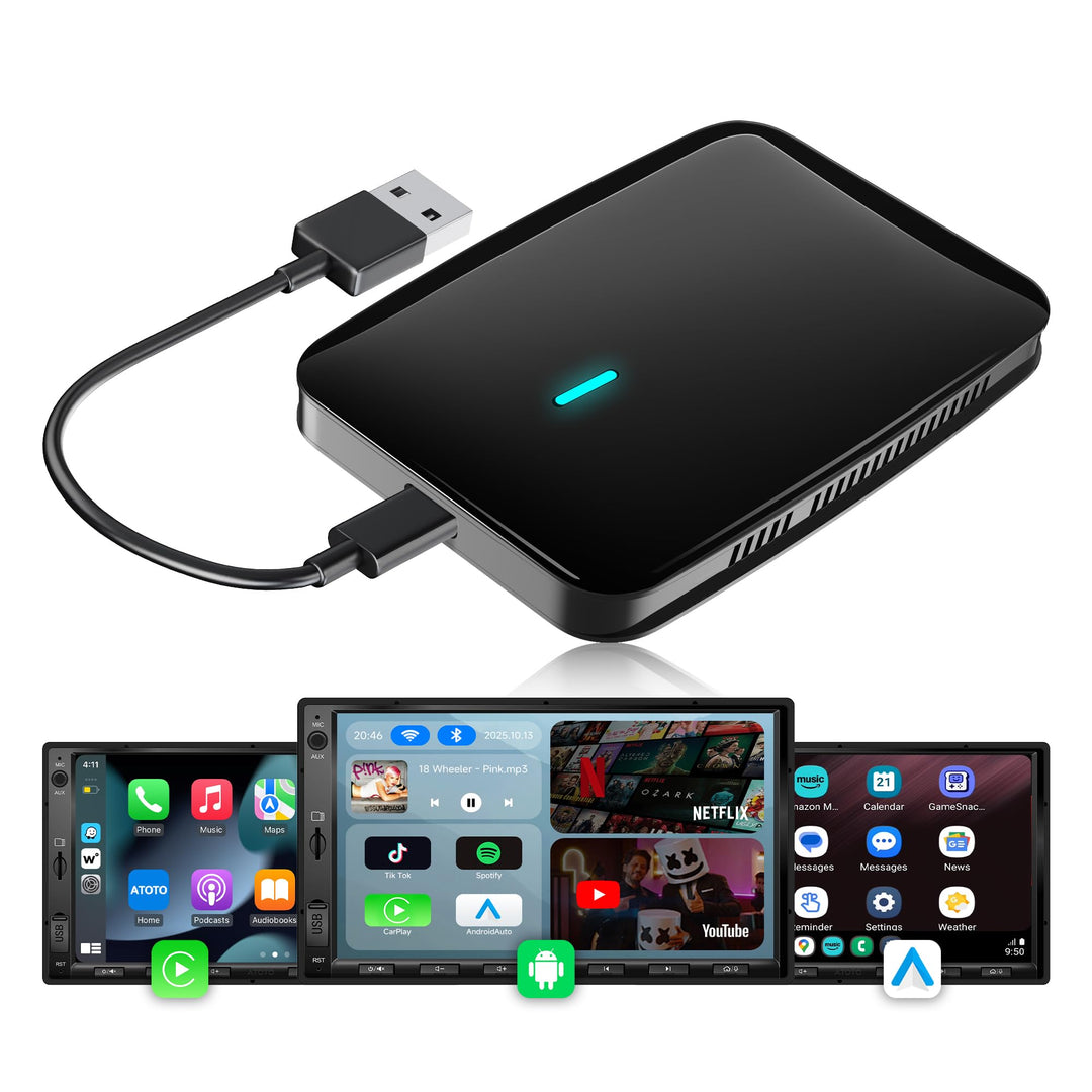 Wireless CarPlay Android Auto Adapter, 2G+16G AI Box CarPlay Für Autos mit Kabel-CarPlay, Integriert