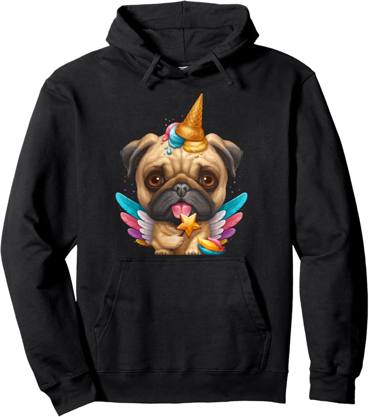 Mops Einhorn Pullover Hoodie