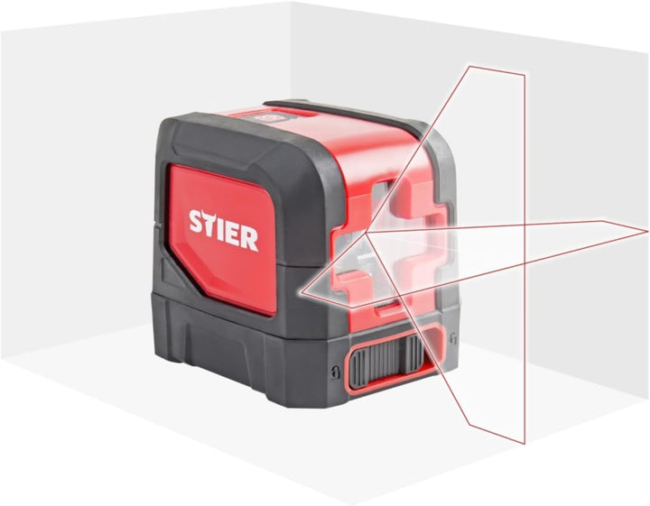 STIER Kreuzlinienlaser 2x120°, Projektion in 2D, automatische Selbstnivellierung, Umschaltbar horizo